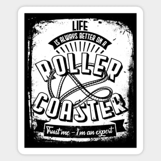 "Life Is Always Better On A Roller Coaster" Funny Enthusiast Magnet